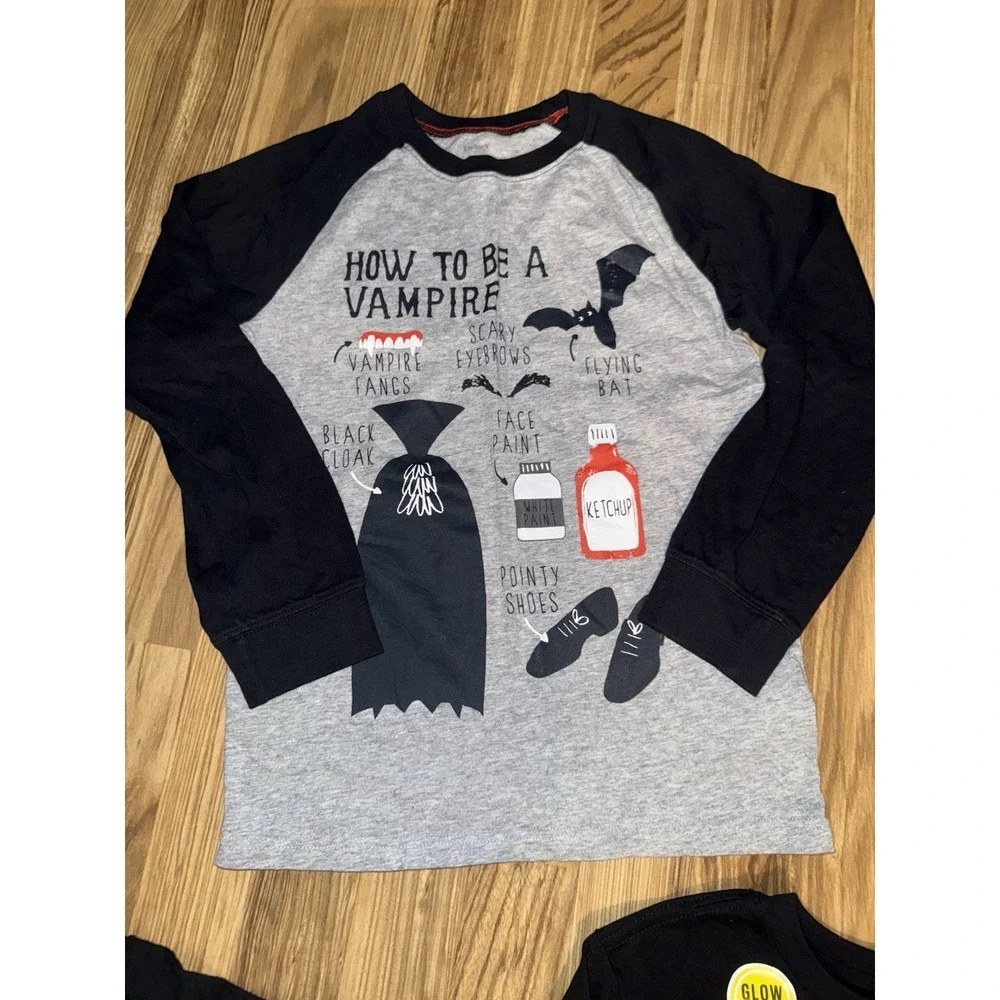 Halloween Boys Sz 8 Clothes Lot‎ PJs Pajamas Graphic Tee T-shirts